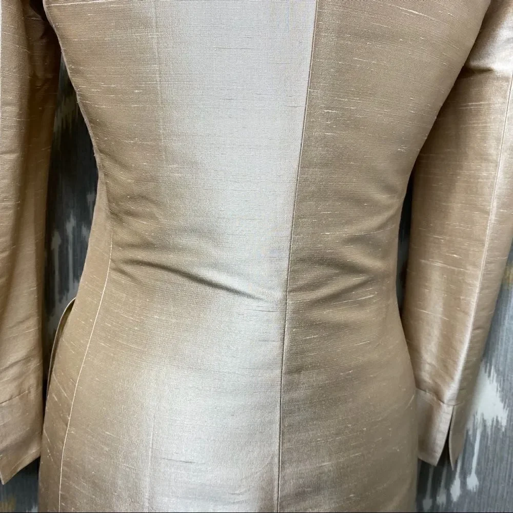 Ralph Lauren Golden Silk Dupioni Nehru Tunic Cocktail Jacket - Picture 8 of 16